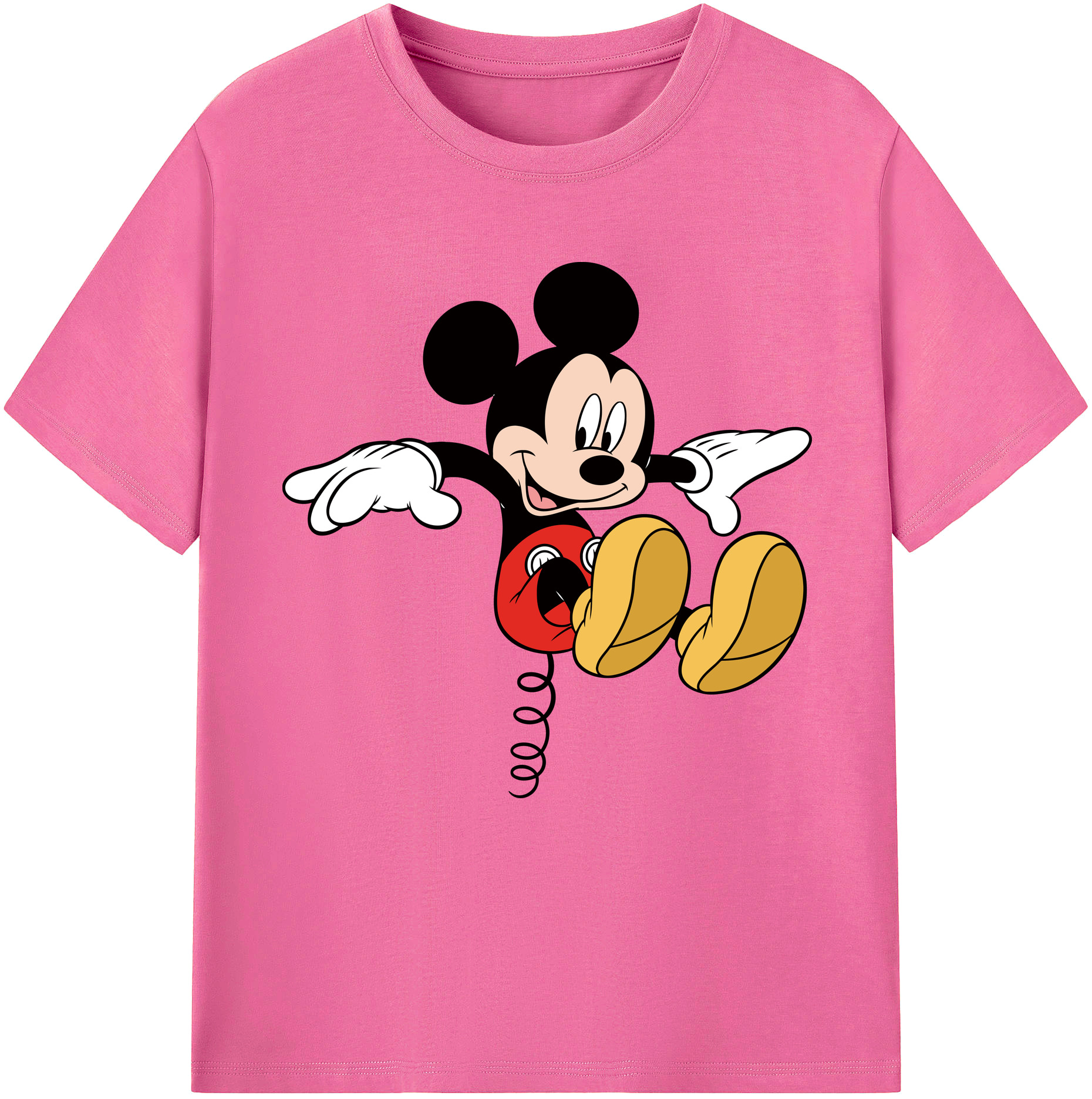 （画像用） ミッキーマウス Mickey Mouse レディースカジュアルプリントTシャツ（綿100％）